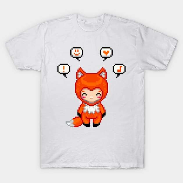 What Does The Fox Say? Fox Girl Pixel Art T-Shirt by iamnotadoll